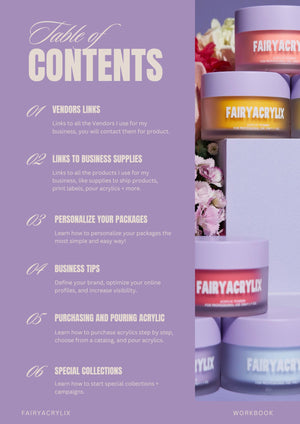 FairyAcrylix Vendors List and Business Tips Ebook